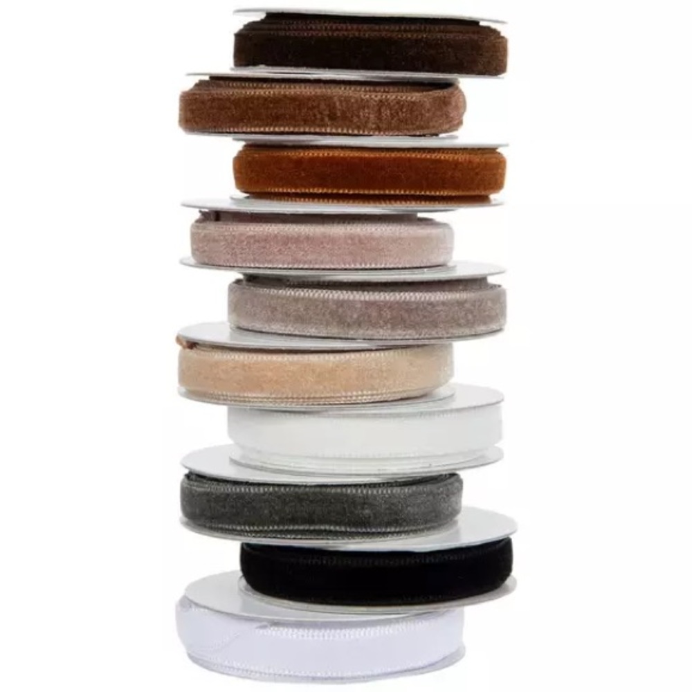 Viral Velvet Ribbon Trim Set - 3/8” - Hobby Lobby - Neutrals